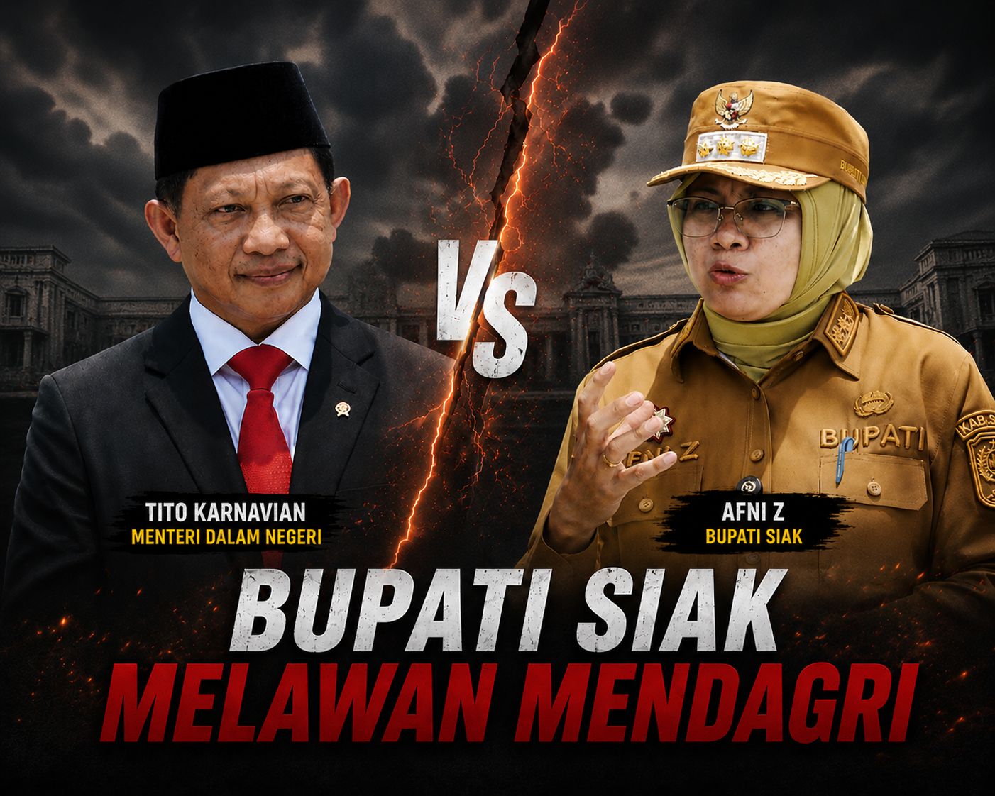 Ilustrasi Bupati Siak Melawan Mendagri